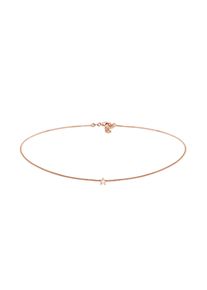 Choker Elli "Halskette Basic Stern Astro Choker 925 Sterling Silber" Gr. 36, rosa (rosegold), Halsketten, Damen, ohne Stein, Silber 925 (Sterlingsilber), Choker