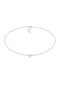 Choker Elli "Halskette Choker Herz Kristall 925 Silber" Gr. 36, silber, Halsketten, Damen, ohne Stein, Silber 925 (Sterlingsilber), Choker