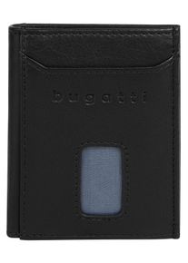 Geldb&ouml;rse Bugatti "SECURE SLIM", Damen, schwarz, Leder, leicht gl&auml;nzend, unifarben, Kleinlederwaren Geldb&ouml;rse, echt Leder