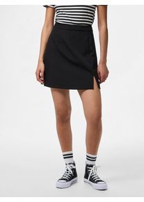 Minirock Pieces "PCBOZZY HW SLIT SKIRT NOOS BC", Damen, Gr. L (40), schwarz, Web, Obermaterial: 88% Polyester, 12% Elasthan, unifarben, mini, R&ouml;cke Minirock