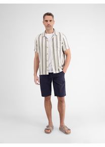 Kurzarmhemd Lerros "Streifenhemd mit modischen Resort Kragen", Damen, Gr. XXL, Normalgr&ouml;&szlig;en, wei&szlig; (broken wei&szlig;), 60% Baumwolle, 40% Polyester, Hemden Kurzarmhemd