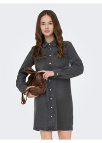 Jeanskleid Only "ONLLISA L/S DNM DRESS GUA NOOS", Damen, Gr. M, N-Gr, schwarz (washed schwarz), Denim/Jeans, Obermaterial: 90% Baumwolle, 10% Viskose, unifarben, Kleider Jeanskleid
