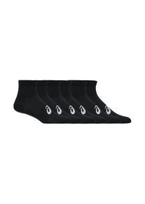 Sportsocken asics "6 PACK QUARTER SOCK", Damen, Gr. S (35/38), performance schwarz, Obermaterial: 69% Baumwolle, 24% Polyester, 5% Nylon, 2% sonstige Fasern, Socken Sportsocken, f&uuml;r Erwachsene, d&auml;mpfende Wirkung, mit Mesh-Knit-Gewebe