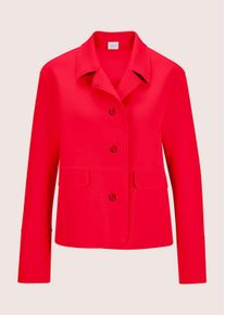 Madeleine Mode Jackenblazer MADELEINE "Kurzblazer Moderner Damenblazer mit Hemdkragen", Damen, Gr. 42, rot, Obermaterial: 74% Baumwolle CO. 21% Polyester PES. 5% Elasthan EL., Modern, gerade, Blazer Jackenblazer, Offene Schnittkanten