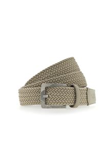 Stretchg&uuml;rtel Mustang, Herren, Gr. 90, beige (sand), Materialmix, Flechtoptik, unifarben, G&uuml;rtel Stretchg&uuml;rtel, Elastisch in Flechtoptik, mit markanten Lederdetails, 3,5 cm