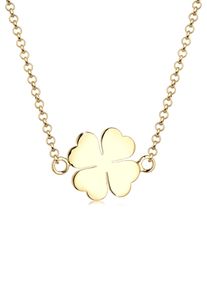 Kette mit Anh&auml;nger Elli "Halskette Anh&auml;nger Kleeblatt Gl&uuml;ck 925 Silber" Gr. 40, gold, Halsketten, Damen, ohne Stein, Silber 925 (Sterlingsilber), Kette mit Anh&auml;nger