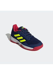 Tennisschuh adidas Performance "GAMESPEC KIDS", Jungen, Gr. 37, blau (dunkelblau, lucid lemon, ftwr wei&szlig;), Synthetik, Textil, Schuhe Tennisschuh, f&uuml;r Hartcourt, All-Court