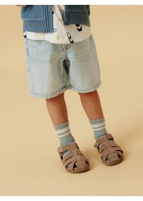 Shorts name it "NMMRYAN REG DNM BERMUDA 3040-BE F", Jungen, Gr. 92, N-Gr, blau (light blau denim), Denim/Jeans, Obermaterial: 100% Baumwolle, washed, knielang, Hosen Shorts