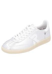 Sneaker RIEKER SPORT "San Diego Swing2GO", Damen, Gr. 45, bunt (silberfarben, wei&szlig;), Leder, metallic, Schuhe Sneaker, Retro-Sneaker, Freizeitschuh, Halbschuh mit herausnehmbarem Fu&szlig;bett