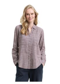 Langarmbluse Tom Tailor "Regular", Damen, Gr. 34, rot (bordeaux rot), Web, Obermaterial: 100% Baumwolle, kariert, regular fit h&uuml;ftbedeckend, V-Ausschnitt, Krempel&auml;rmel,mit Kn&ouml;pfen, Blusen Langarmbluse, mit Brusttaschen