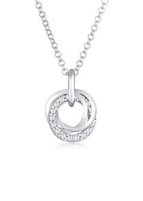 Kette mit Anh&auml;nger Elli "Halskette Kreis Ringe Zirkonia 925 Silber" Gr. 45, silber, Halsketten, Damen, ohne Stein, Silber 925 (Sterlingsilber), Kette mit Anh&auml;nger