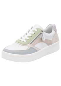 Plateausneaker Remonte, Damen, Gr. 41, wei&szlig; (wei&szlig;, pastellfarben), Leder, Lederimitat, Schuhe Plateausneaker, Freizeitschuh, Halbschuh, Schn&uuml;rschuh in schmaler Form