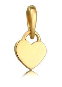 Medallionanh&auml;nger Elli "Anh&auml;nger Herz 925 Sterling Silber" Gr. 15, gold, Schmuckanh&auml;nger, Damen, Silber 925 (Sterlingsilber), Medallionanh&auml;nger