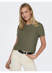 Kurzarmpullover Only "ONLSUNNY S/S PULLOVER NOOS KNT", Damen, Gr. M, gr&uuml;n (kalamata), Strick, Obermaterial: 55% Polyacryl, 45% Nylon, unifarben, regular fit normal, Rundhals, Rippstrickb&uuml;ndchen, Pullover Kurzarmpullover, Kunstfaser, regular fit