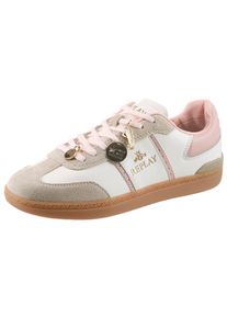 Plateausneaker Replay, Damen, Gr. 40, wei&szlig;, taupe, rose, Leder, Lederimitat, kontrastfarbene Details, Schuhe Plateausneaker, Trend-Sneaker, Halbschuh, Schn&uuml;rschuh mit Schmuckelementen