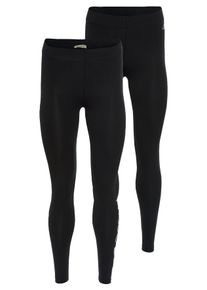 Leggings OCEAN SPORTSWEAR, Damen, Gr. 42, N-Gr, schwarz, Single Jersey, Obermaterial: 95% Baumwolle, 5% Elasthan, unifarben, eng lang, Hosen Leggings, mit Kontraststreifen und Logodruck