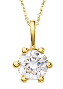 Kettenanh&auml;nger ONE ELEMENT "0.2 ct Diamant Brillant Anh&auml;nger aus 585 Gelbgold", gold, Schmuckanh&auml;nger, Damen, 0,2 SI = kleine Einschl&uuml;sse mit Brillant, Gelbgold 585, Kettenanh&auml;nger