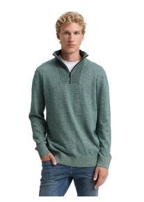 Strickpullover Tom Tailor Denim, Herren, Gr. M, gr&uuml;n (gr&uuml;n tonal mouline), Strick, Obermaterial: 100% Baumwolle, unifarben, regular fit taillenbedeckt, ohne Ausschnitt, Rippb&uuml;ndchen, Pullover Strickpullover, mit Rippb&uuml;ndchen