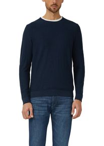 Strickpullover s.Oliver, Herren, Gr. M, navy, Strick, Obermaterial: 100% Baumwolle, unifarben, regular fit normal, Rundhals, Rippstrickb&uuml;ndchen, Pullover Strickpullover, mit Rundhals, Regular Fit