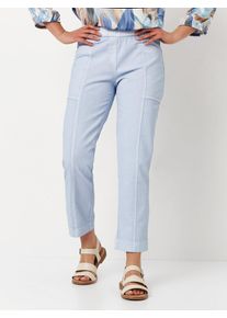 Jogger Pants Toni "Sue", Damen, Gr. 46, N-Gr, blau (fresh blau), Web, Obermaterial: 82% Baumwolle, 15% Polyester, 3% Elasthan, unifarben, regular fit 7/8-L&auml;nge, Hosen Jogger Pants, mit elastischem Bund