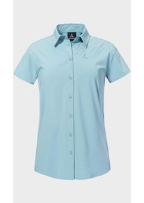 Sch&ouml;ffel Outdoorbluse SCH&Ouml;FFEL "Blouse Style Dooser WMN", Damen, Gr. 44, 8015, blau, Oberstoff: 85% Polyester, 15% Elasthan, Basic, V-Ausschnitt, Blusen Outdoorbluse