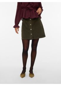 V&eacute;ro Moda Cordrock VERO MODA "VMETTA HR SHORT CORD SKATER SKIRT NOOS", Damen, Gr. XL (42), gr&uuml;n (forest night), Cord, Obermaterial: 98% Baumwolle, 2% Elasthan, unifarben, kurz, R&ouml;cke Cordrock