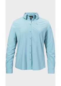 Sch&ouml;ffel Outdoorbluse SCH&Ouml;FFEL "Blouse Style Dunajec WMN", Damen, Gr. 40, 8015, blau, Oberstoff: 85% Polyester, 15% Elasthan, Basic, V-Ausschnitt, Blusen Outdoorbluse
