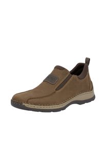 Slip-On Sneaker Rieker, Herren, Gr. 40, braun (braun, dunkelbraun), Nubukleder, Textil, Schuhe Slip-On Sneaker, Slipper, Schlupfschuh, Halbschuh, Freizeitschuh mit Stretcheins&auml;tze