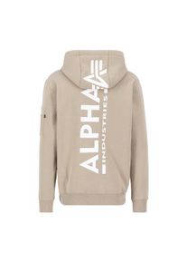 Hoodie Alpha Industries "Backprint Zip Hoodie", Herren, Gr. XXL, beige (vintage sand), Shell: 80% Cotton, 20% Polyester, regular fit, Sweatshirts Hoodie