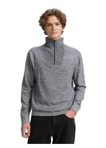 Strickpullover Tom Tailor Denim, Herren, Gr. XXL, navy wei&szlig; mouline, Strick, Obermaterial: 100% Baumwolle, unifarben, regular fit taillenbedeckt, ohne Ausschnitt, Rippb&uuml;ndchen, Pullover Strickpullover, mit Rippb&uuml;ndchen