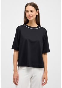 Schlupfbluse Eterna "LOOSE FIT", Damen, Gr. 42, schwarz, 58% Baumwolle, 42% Polyester, Blusen Schlupfbluse, EASY IRON (b&uuml;gelleicht)