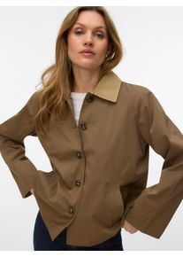 V&eacute;ro Moda Langjacke VERO MODA "VMCHELSEAFIA SHORT JACKET BOO", Damen, Gr. S, cub detail:kelp, Web, Obermaterial: 100% Polyester, unifarben, comfort fit lang, Jacken Langjacke, mit Kontrastdetails