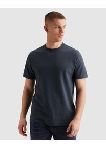 PME-Legend T-Shirt PME LEGEND "Short Sleeve Jacquard Striped", Herren, Gr. XL, mood indigo, Web, Obermaterial: 100% Baumwolle, unifarben, regular fit normal, Rundhals, Shirts T-Shirt, mit Rundhals, Baumwoll-Qualit&auml;t