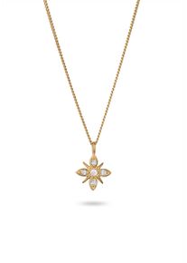 Kette mit Anh&auml;nger Elli DIAMONDS "Halskette Laborgez&uuml;chtete Diamanten Wei&szlig; Brillantschliff (0.015 ct) 925 Sterling Silber" Gr. 45, gold, Halsketten, Damen, Silber 925 (Sterlingsilber), Kette mit Anh&auml;nger