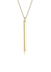 Kette mit Anh&auml;nger Elli "Halskette Panzerkette Geo Symbol Stab Layer Cool 925 Silber" Gr. 55, gold, Halsketten, Damen, 55, ohne Stein, Silber 925 (Sterlingsilber), Kette mit Anh&auml;nger