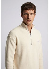 Strickpullover Calvin Klein Jeans, Herren, Gr. XXL, calico, Rippstrick, Obermaterial: 100% Baumwolle, unifarben, regular fit normal, hoch geschlossener Ausschnitt, eingesetzt B&uuml;ndchen, Pullover Strickpullover, Troyerkragen mit Rei&szlig;verschluss, Regular Fit