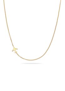 Kette mit Anh&auml;nger Elli "Halskette Flugzeug 925 Sterling Silber" Gr. 45, gold, Halsketten, Damen, Silber 925 (Sterlingsilber), Kette mit Anh&auml;nger