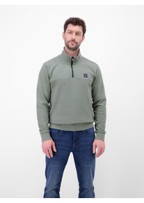 Sweatshirt Lerros "Troyer in Sweatqualit&auml;t mit Waffelstruktur", Herren, Gr. S, storm grau, 85% Baumwolle, 13% Polyester, 2% Elasthan, Sweatshirts Sweatshirt