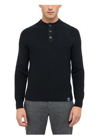 Cardigan Mustang "Herren Style Eastport", Herren, Gr. S, schwarz, Strick, 60% Baumwolle, 40% Polyamid, regular fit, Strickjacken Cardigan