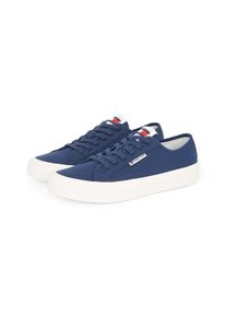 Sneaker Tommy Jeans "TJM LACE UP CANVAS COLOR", Herren, Gr. 41, blau (royalblau), Textil, Schuhe Sneaker, Freizeitschuh, Halbschuh, Schn&uuml;rschuh mit Logo-Aufn&auml;her an der Zunge