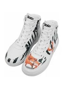 Stiefelette DOGO "Ace Boots Love Is Pure Damen Stiefeletten, Ace Boots Remembrance", Damen, Gr. 40, Normalschaft, orange (wei&szlig;, orange), Lederimitat, Schuhe Stiefelette, Handgefertigt