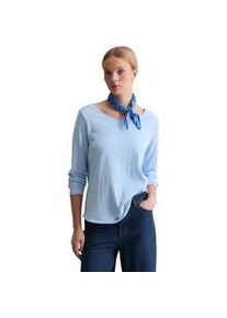 Marc O'Polo Langarmshirt MARC O'POLO DENIM "aus Organic Cotton", Damen, Gr. XS, blau dusk, Obermaterial: 100% Baumwolle, unifarben, Basic, regular fit, Rundhals, Shirts Langarmshirt