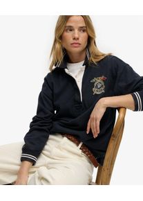 Superdry Damen Crest Rugby-shirt Navy - Gr&ouml;&szlig;e: 38 210302670014898T017