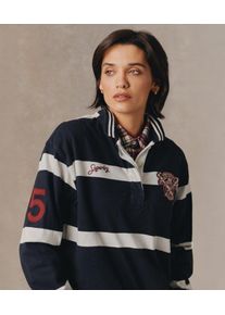 Superdry Damen Crest Stripe Rugby-shirt Navy - Gr&ouml;&szlig;e: 38 2103026700146H2Q017