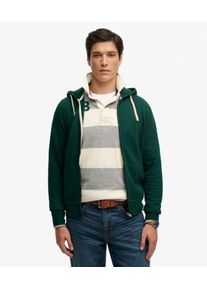 Superdry Herren Baumwolle Gesticktes Logo Monogram Kapuzenpullover Mit Rei&szlig;verschluss, Dunkelgr&uuml;n - Gr&ouml;&szlig;e: S 10406070009407WG001