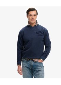 Superdry Herren Baumwolle Appliqu&eacute;d Logo Vintage Athletic Tonal Rundhals-Sweatshirt, Marineblau - Gr&ouml;&szlig;e: XXXL 1040607500906JUA120
