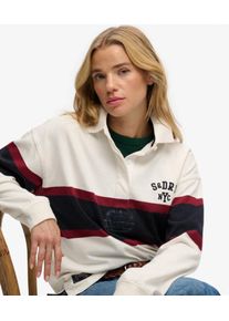 Superdry Damen Heritage Stripe Rugby-shirt White - Gr&ouml;&szlig;e: 36 210302670014771D030