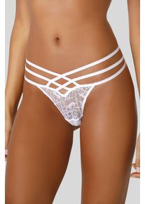 String Lascana, Damen, Gr. 44/46, wei&szlig;, Spitze, Obermaterial: 90% Polyamid, 10% Elasthan, k&ouml;rpernah, Unterhosen String, mit dekorativer B&auml;nderoptik, Topseller