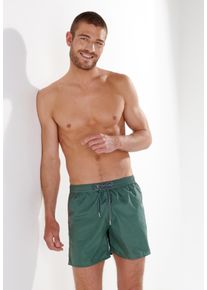 Badeshorts HOM "Nautical cup", Herren, Gr. S, N-Gr, gr&uuml;n (khaki gr&uuml;n), Web, Polyester, kontrastfarbene Details, unifarben, Badehosen Badeshorts, schnelltrocknend, elastischer Bund, mit Kordel, Seitenstreifen