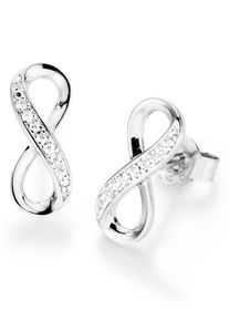 Paar Ohrstecker Firetti "Schmuck Geschenk Silber 925 Ohrschmuck Unendlichkeitsschleife/Infinity", silber (silberfarben, kristallwei&szlig;), Ohrringe, Damen, Silber 925 (Sterlingsilber), Paar Ohrstecker, mit Zirkonia (synth.)